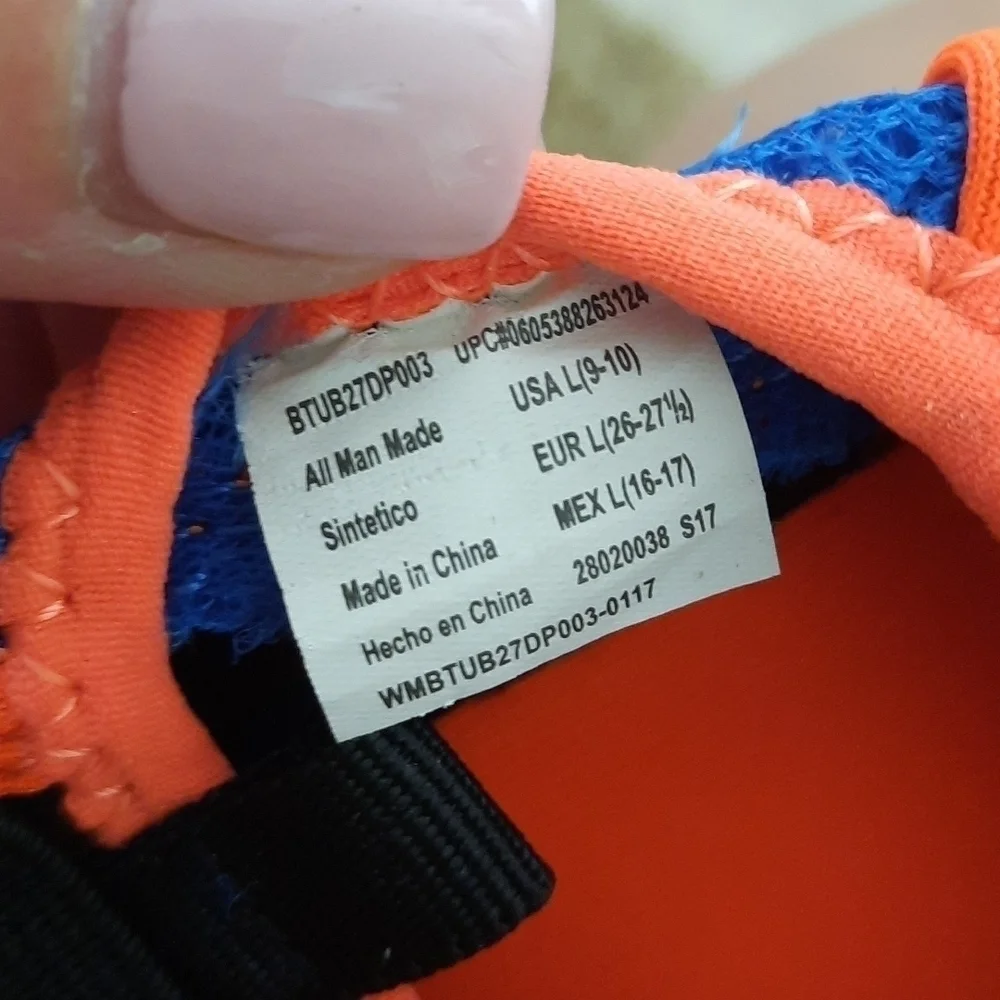 Kids Slip On Water Shoes Mesh Aqua Socks Black Blue Orange Large 9/10